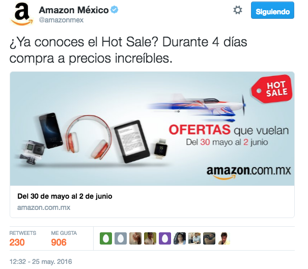 Tuit Más RT's de HotSale 2016